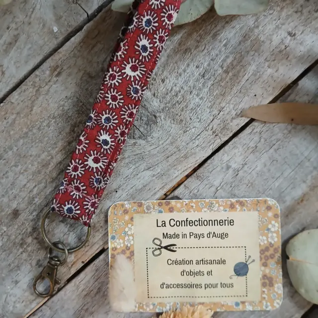 Porte-clés en tissu – motifs bordeaux
