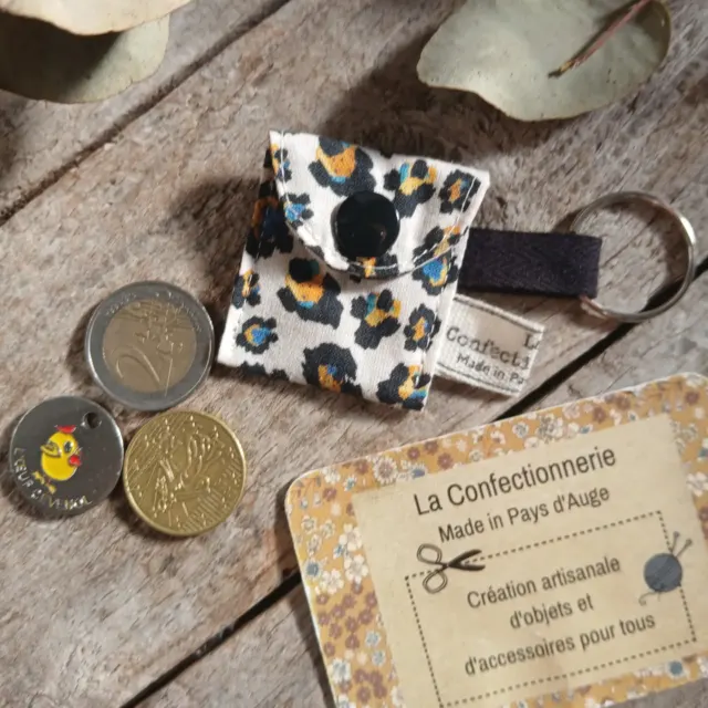 Mini porte-clés porte-monnaie / jeton Léopard