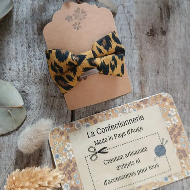 Petite barrette anti-glisse pour bébé et enfant - Léopard jaune moutarde