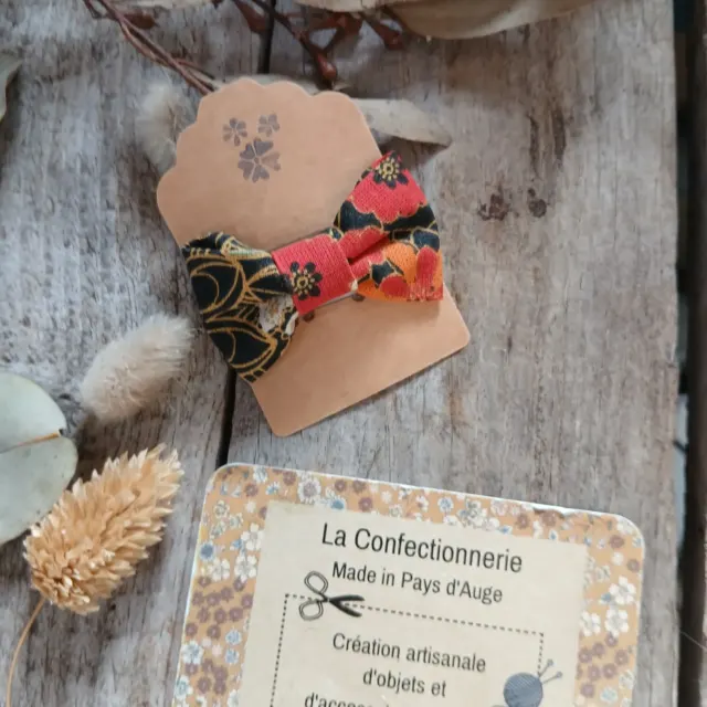 Petite barrette anti-glisse pour bébé et enfant - noir/orange/rouge