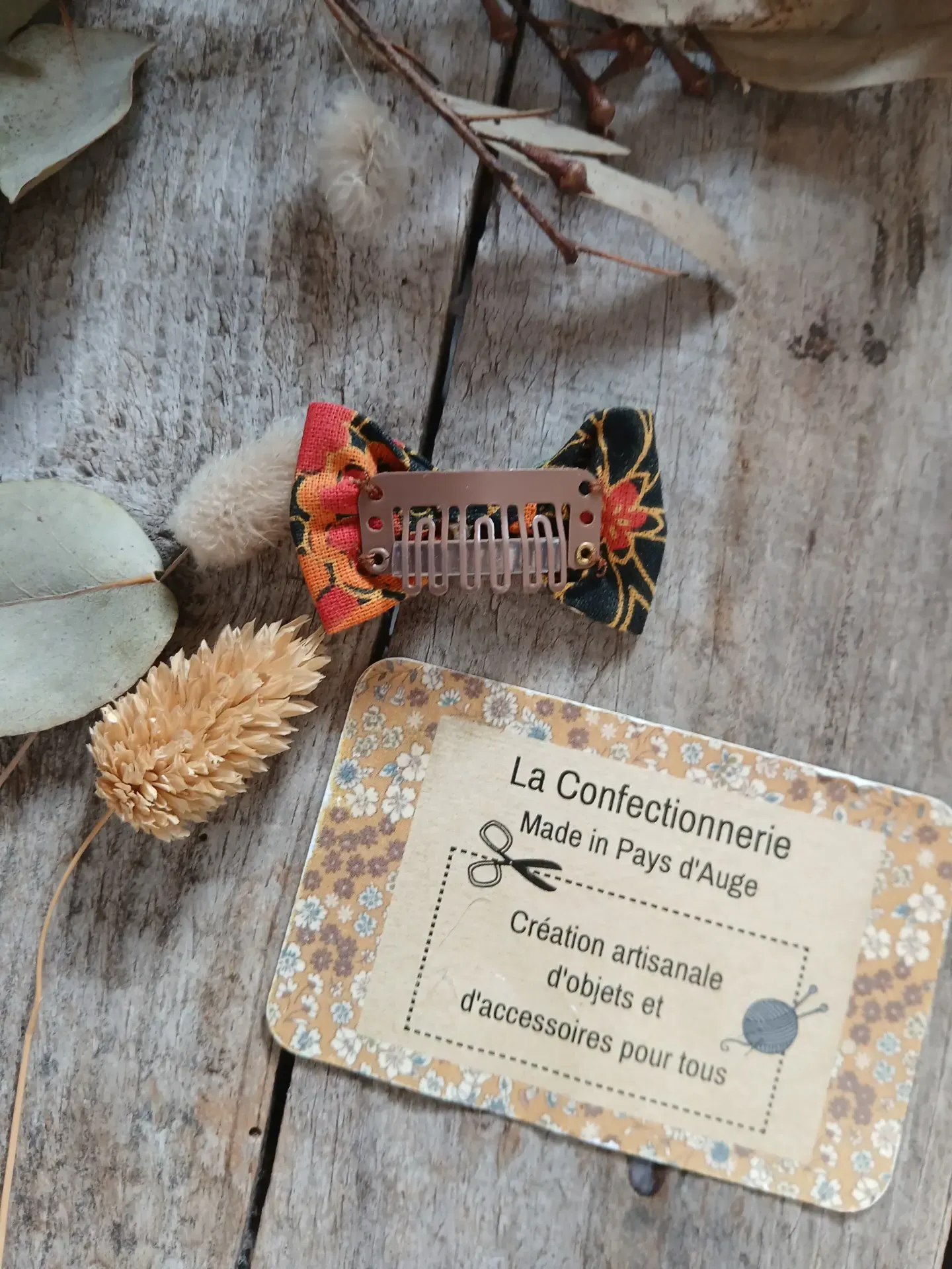 Petite barrette anti-glisse pour bébé et enfant - noir/orange/rouge – Image 2
