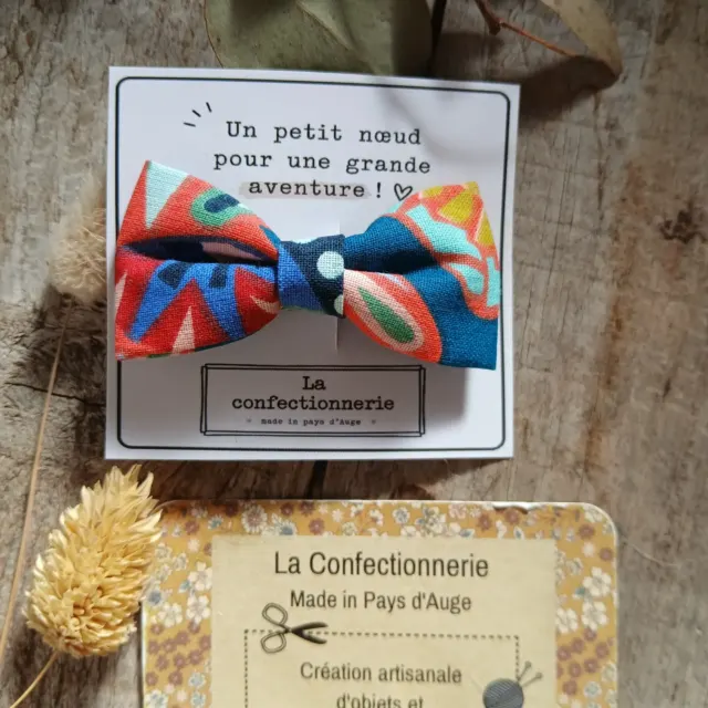 Barrette nœud en coton - multicolore