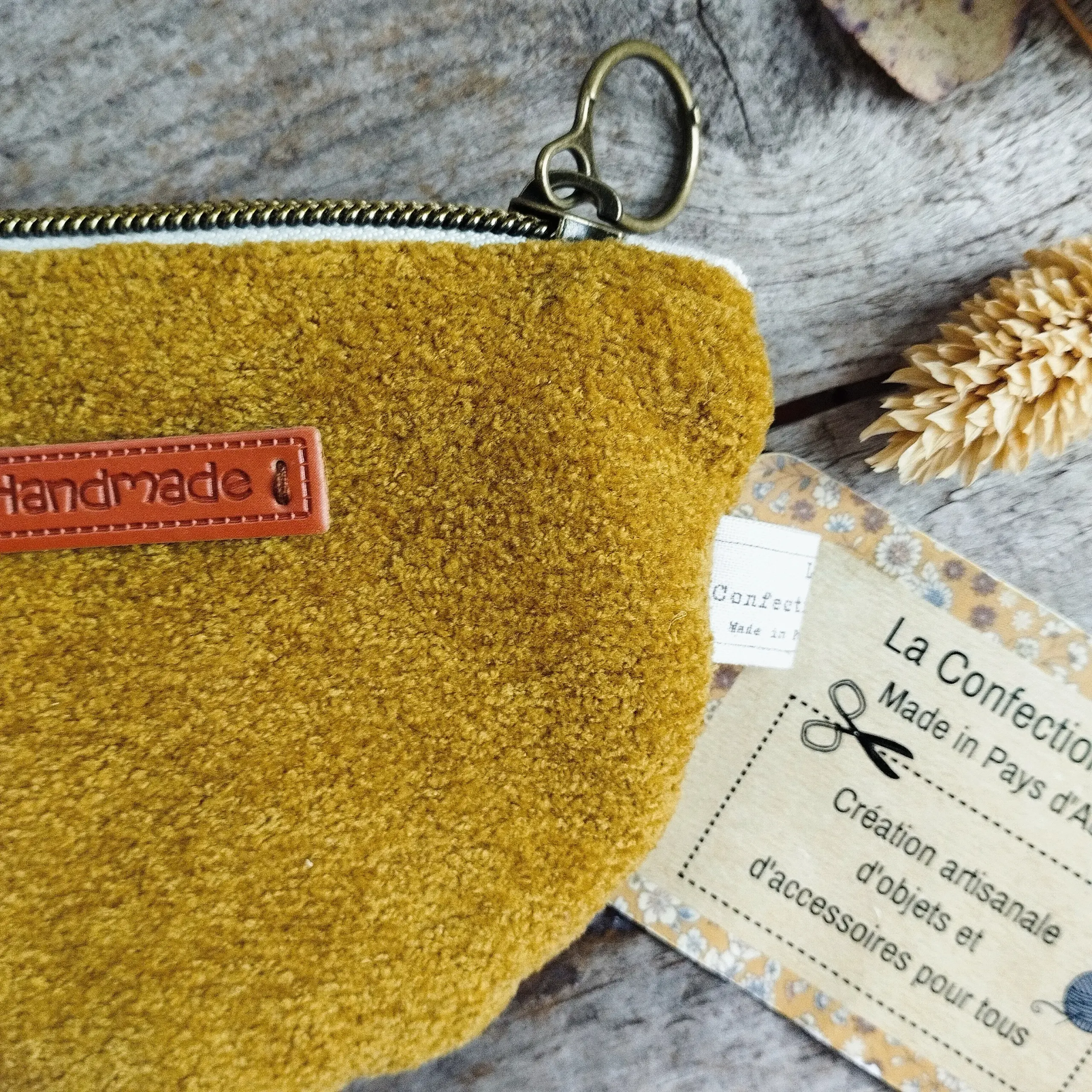 Porte Monnaie arrondi ocre tout doux – Image 4