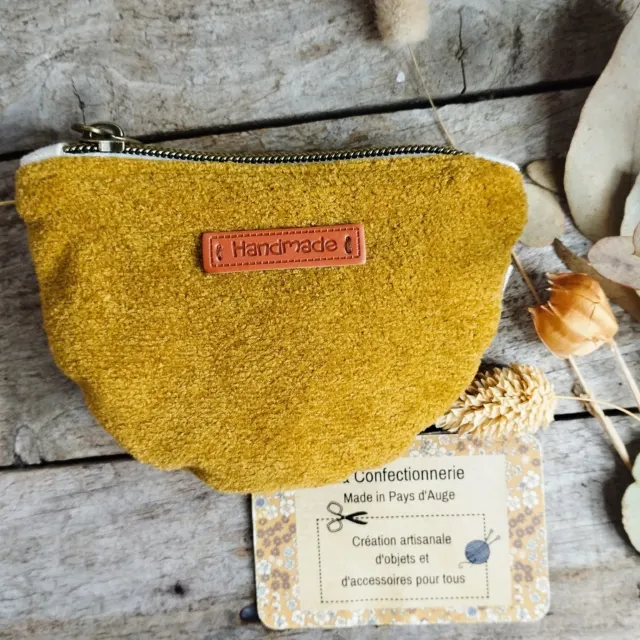 Porte Monnaie arrondi ocre tout doux