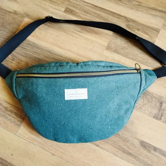 Banane XXL toile bleu/vert