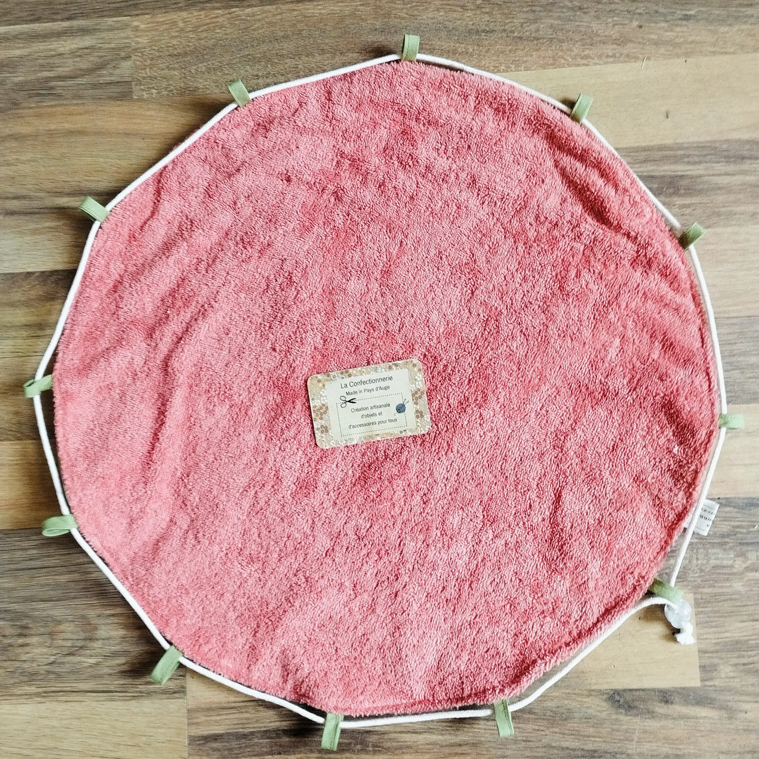 Tapis de piscine- fleuri vert et rose – Image 4
