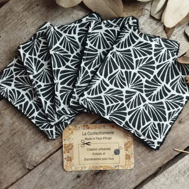 Lingettes lavables (graphique noir et blanc)
