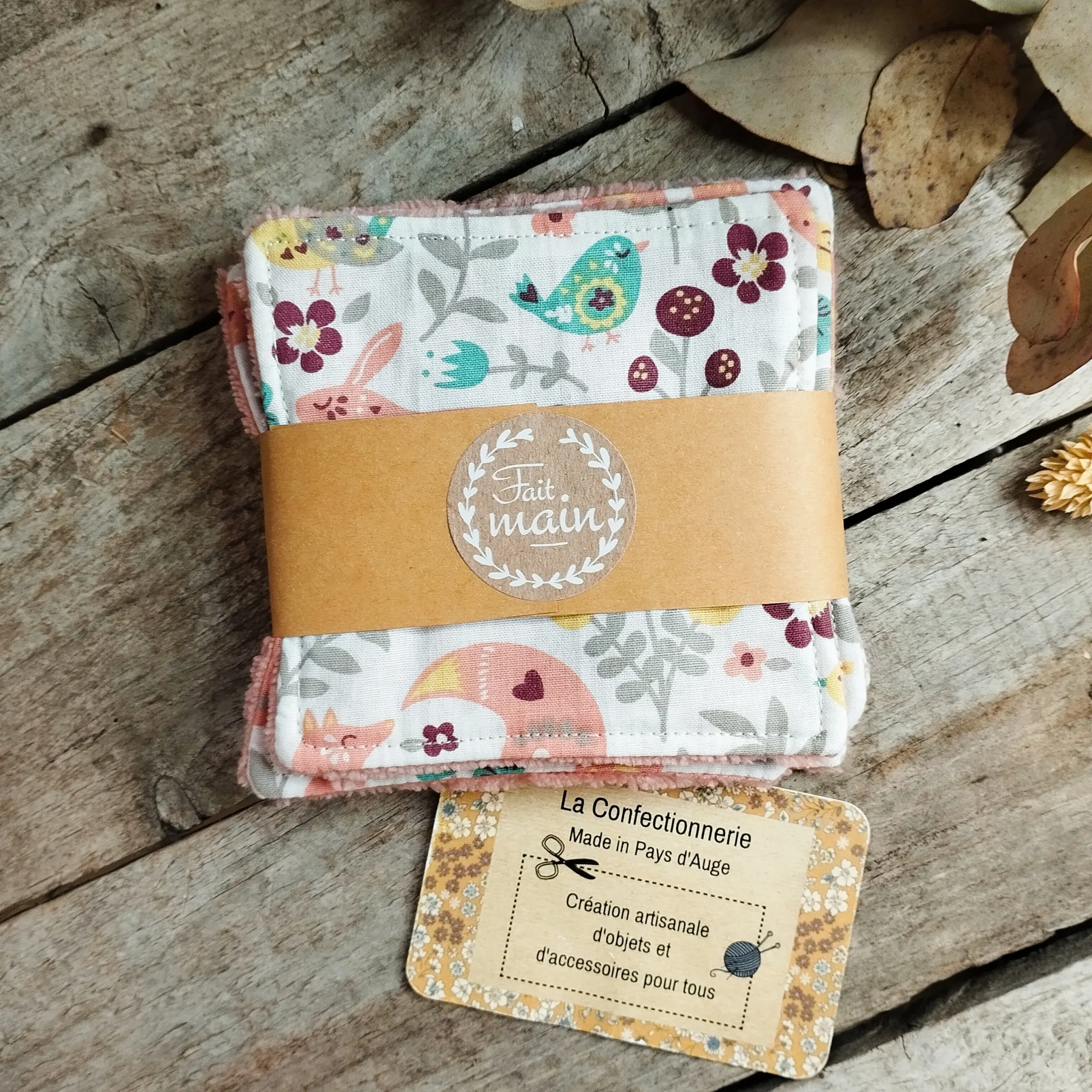 Lingettes lavables (lapins/oiseaux) – Image 2