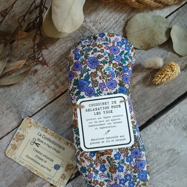 Coussinet de relaxation pour les yeux - fleuri violet