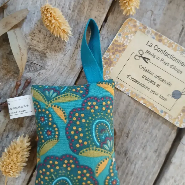 Petit pochon de lavande -graphique bleu