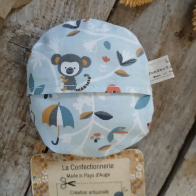 Bouillotte de poche pour enfant – bleu ciel singe