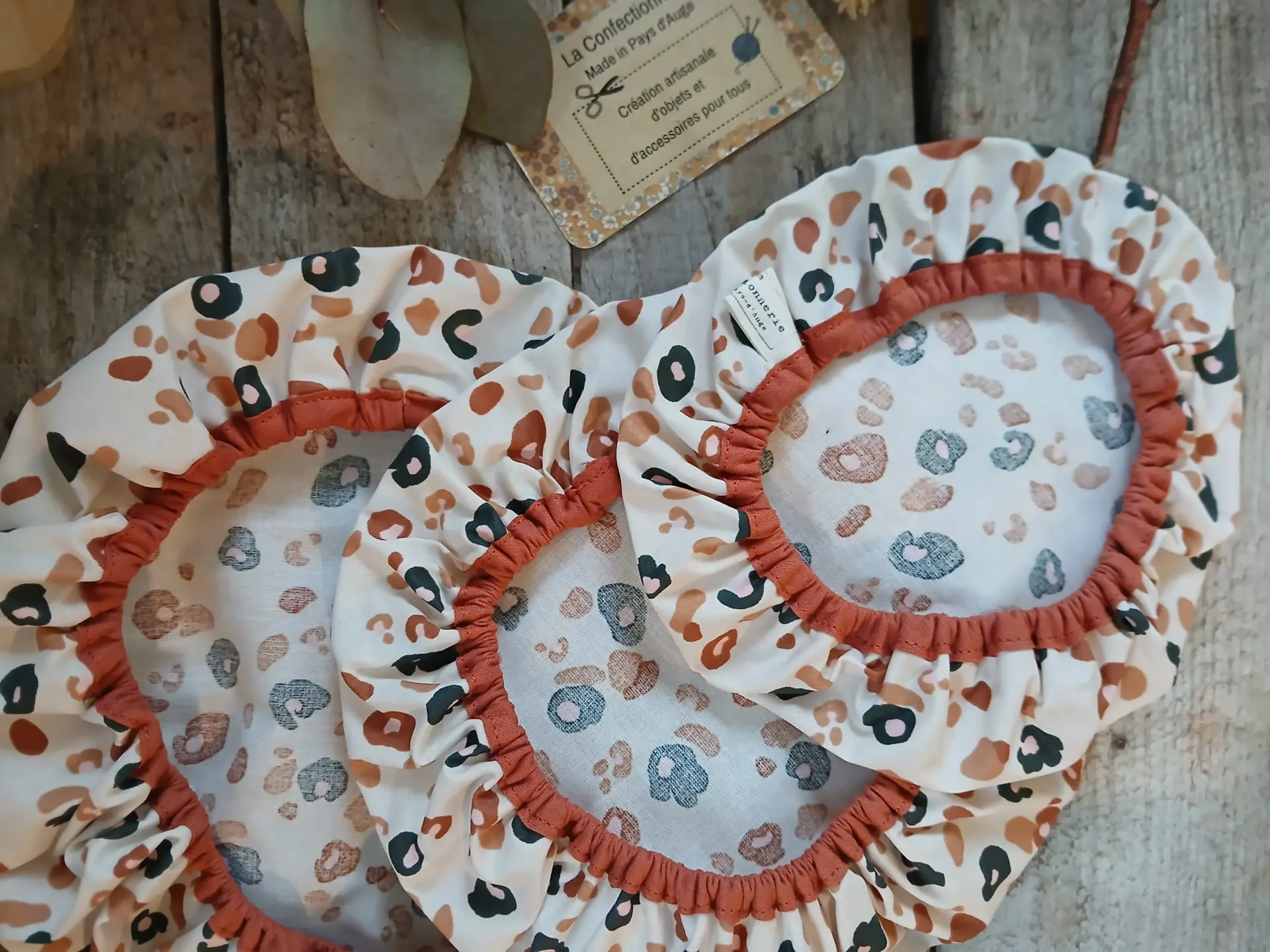 Lot de 3 charlottes alimentaires en tissu enduit - Léopard – Image 4