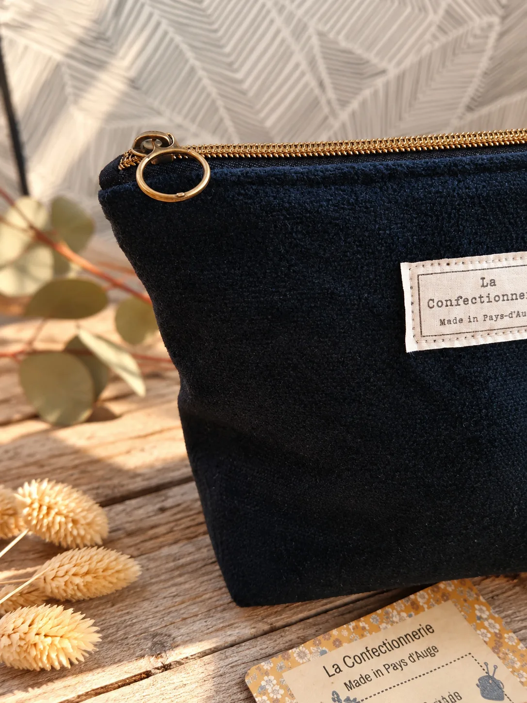 Trousse triangle - format moyen - Noir tout doux – Image 2