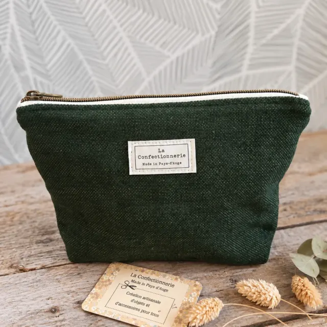 Trousse triangle - format moyen - Vert profond moucheté