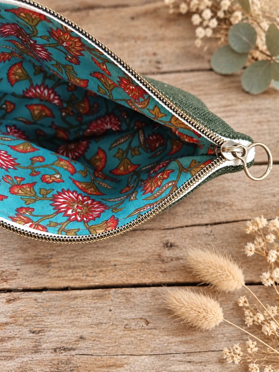Trousse triangle - format moyen - Vert profond moucheté – Image 3